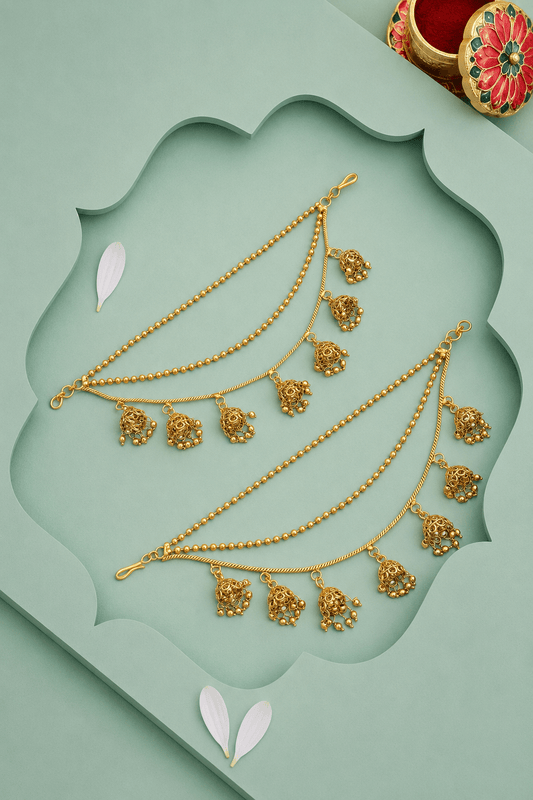 Royal Gold Jhumki Kaanchain