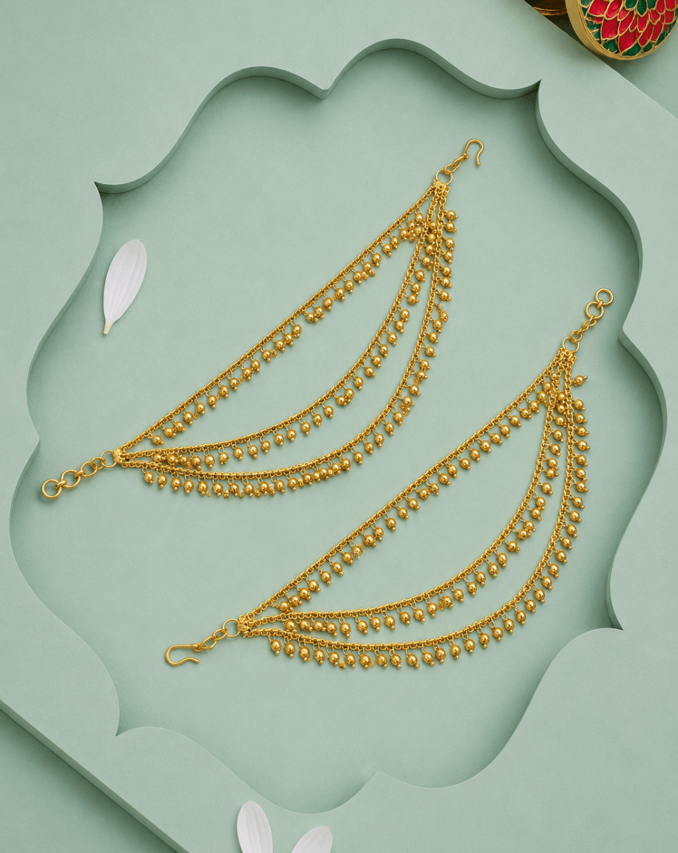 Gold Festive Charm Ear Chain