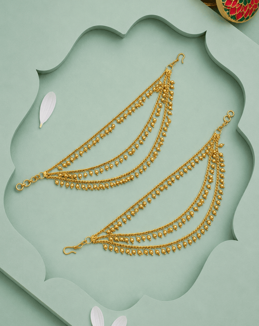 Gold Festive Charm Ear Chain