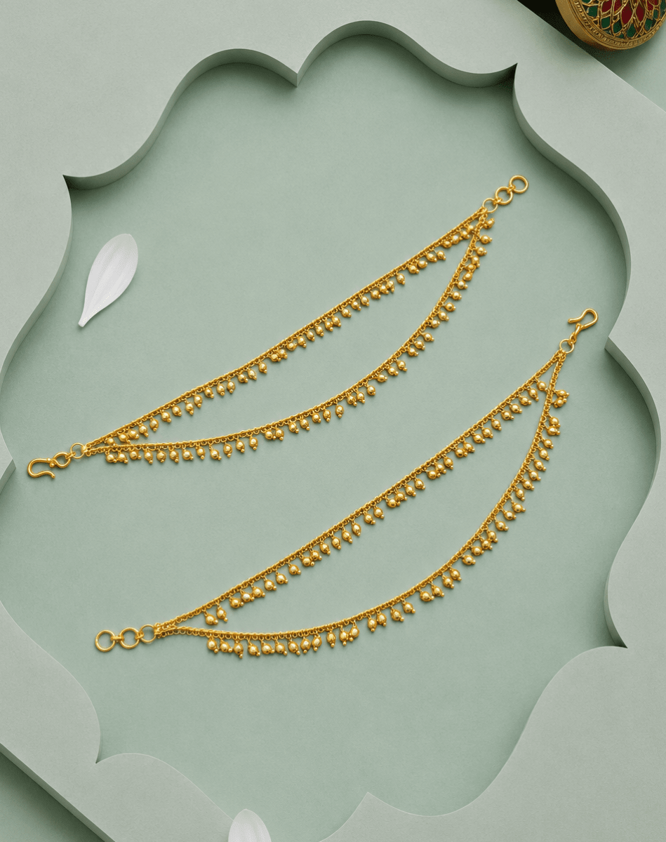 Festive Rhythm Gold Ear Chain