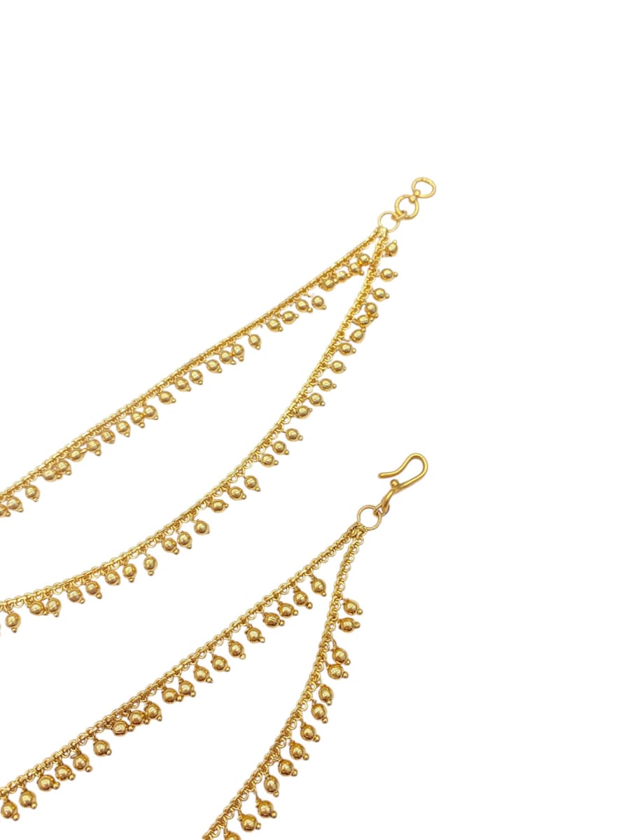 Festive Rhythm Gold Ear Chain - detail