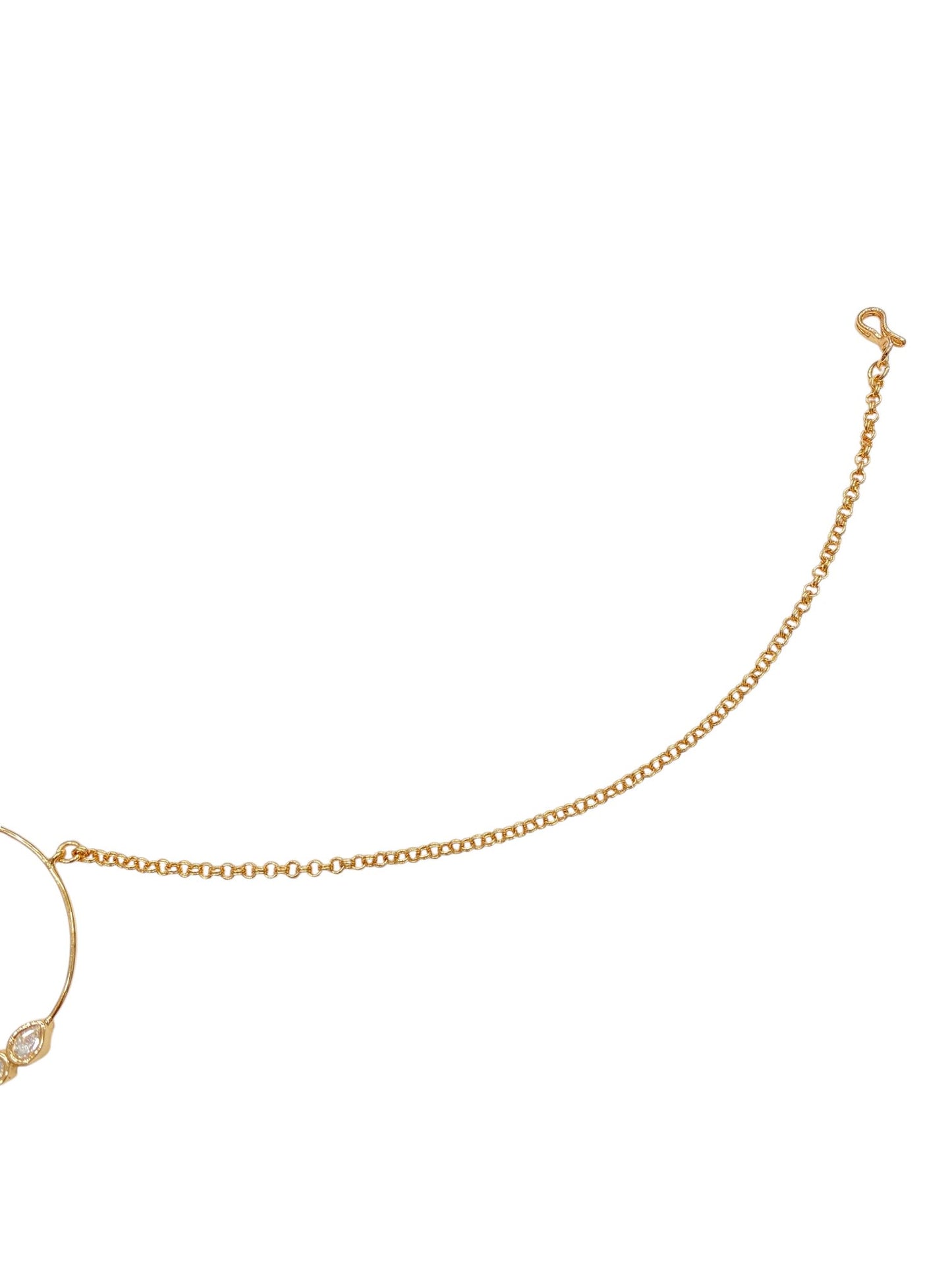 Gold-Plated White Kundan Nose Ring