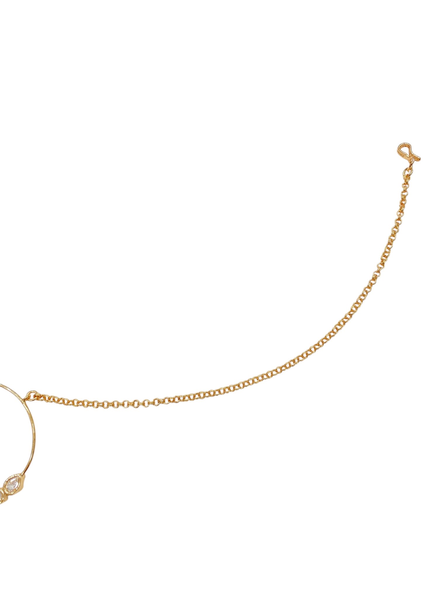 Gold-Plated White Kundan Nose Ring