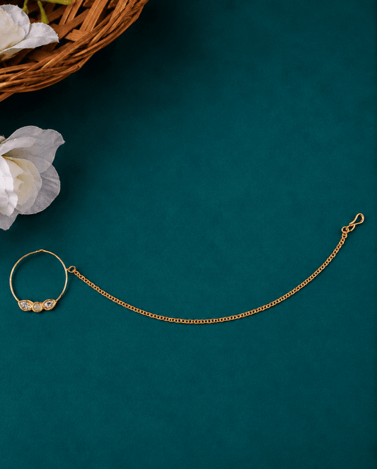 Tradition Touch Mint Kundan 1.5inch Nose Ring