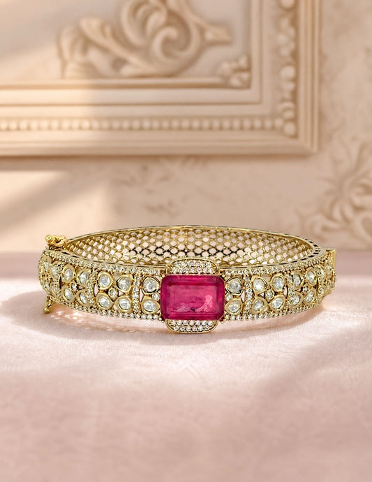 Elegant Ruby Kundan Kada