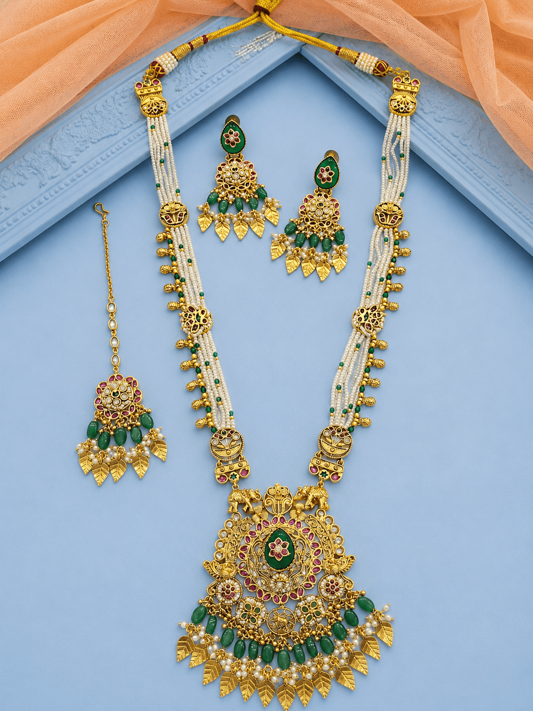 Heritage Rajwadi Kundan Long Set