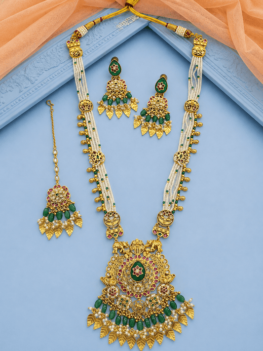 Heritage Rajwadi Kundan Long Set