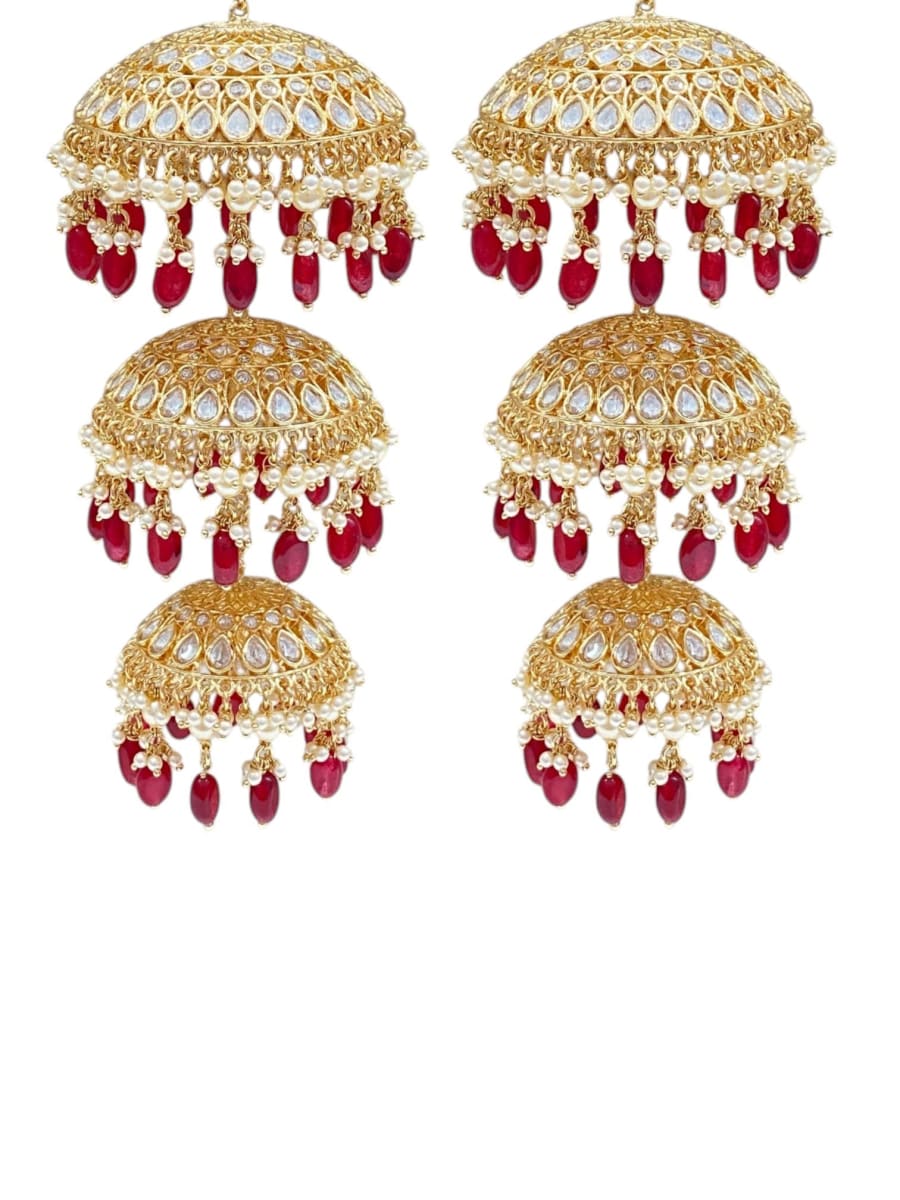 Ruby Royale Kundan Bridal Kalira - detail