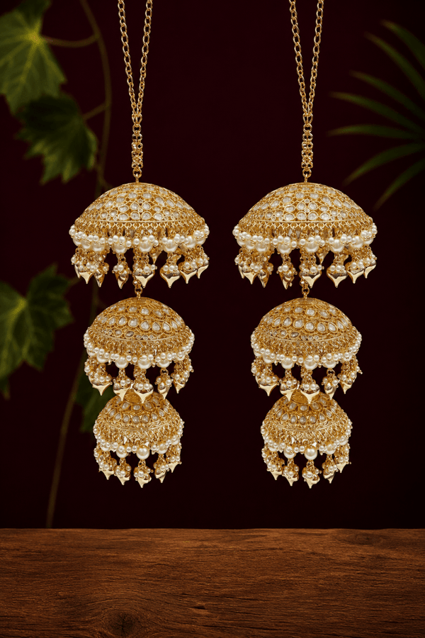 Astonished Pearl And Heart Hanging Elegant Bridal Kalira