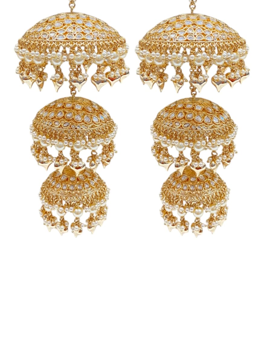 Astonished Pearl And Heart Hanging Elegant Bridal Kalira