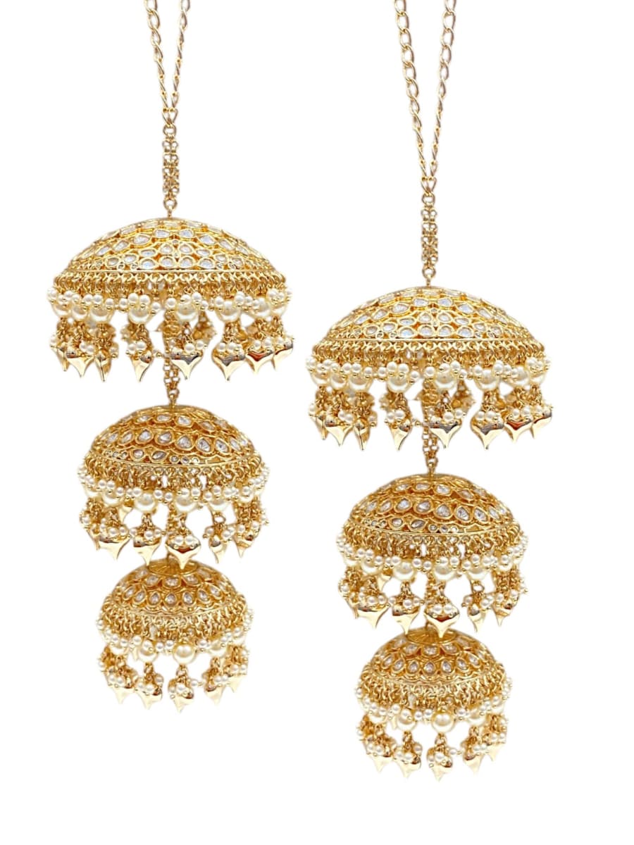 Astonished Pearl And Heart Hanging Elegant Bridal Kalira