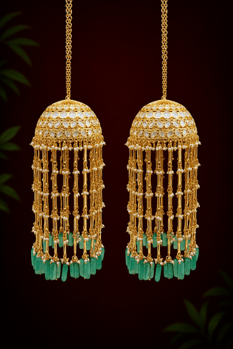 Shahi Kundan Mint Stone Hanging Kalira