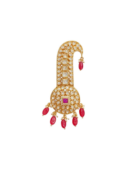 Ruby Grace Polki Kalgi - Ruby Polki Kundan by Sirini Jewellery, Bridal wear - detail