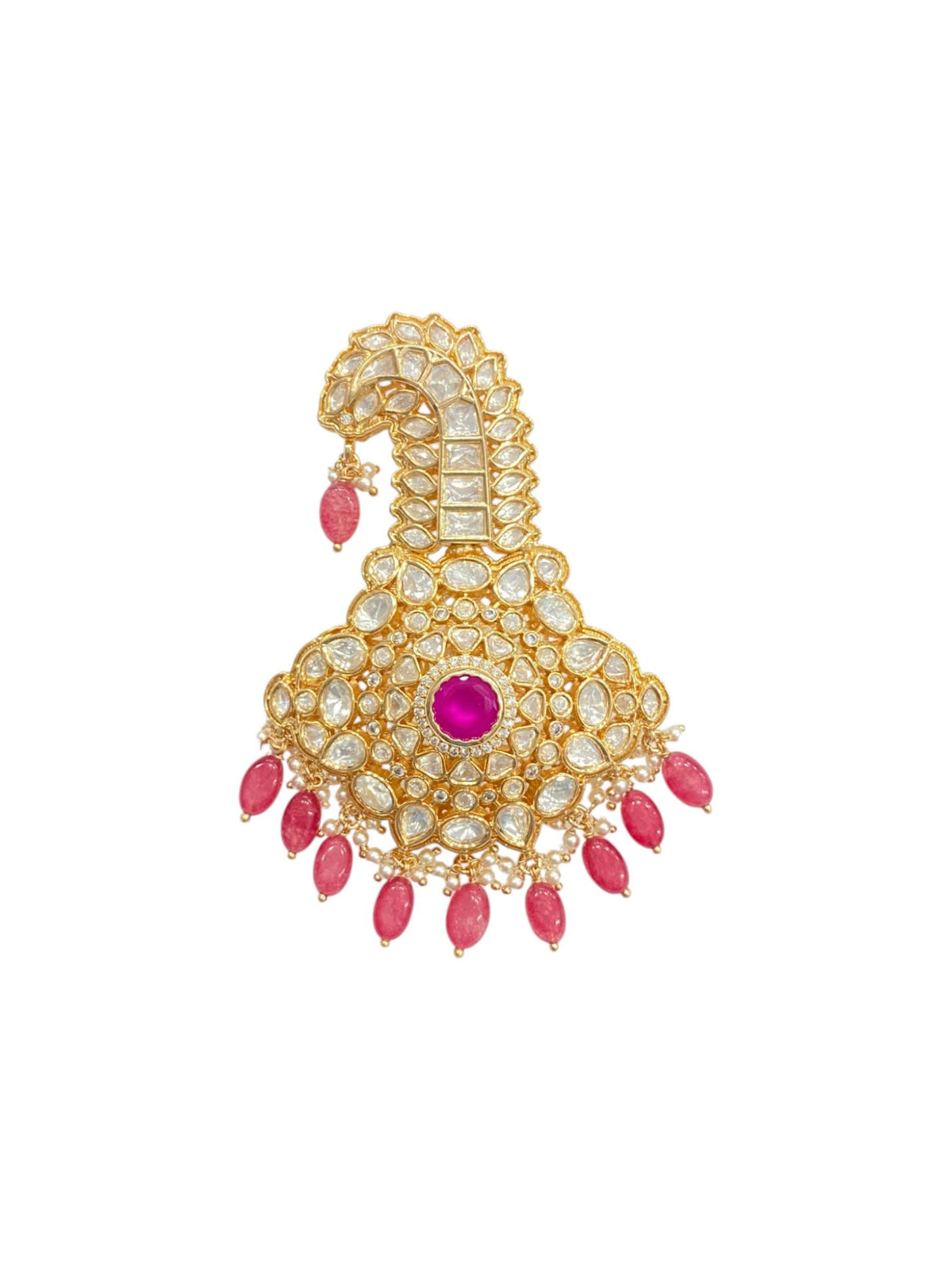 Sirini Traditional Glorious Flower Ruby Beads Pagdi Wedding Safa Kalgi