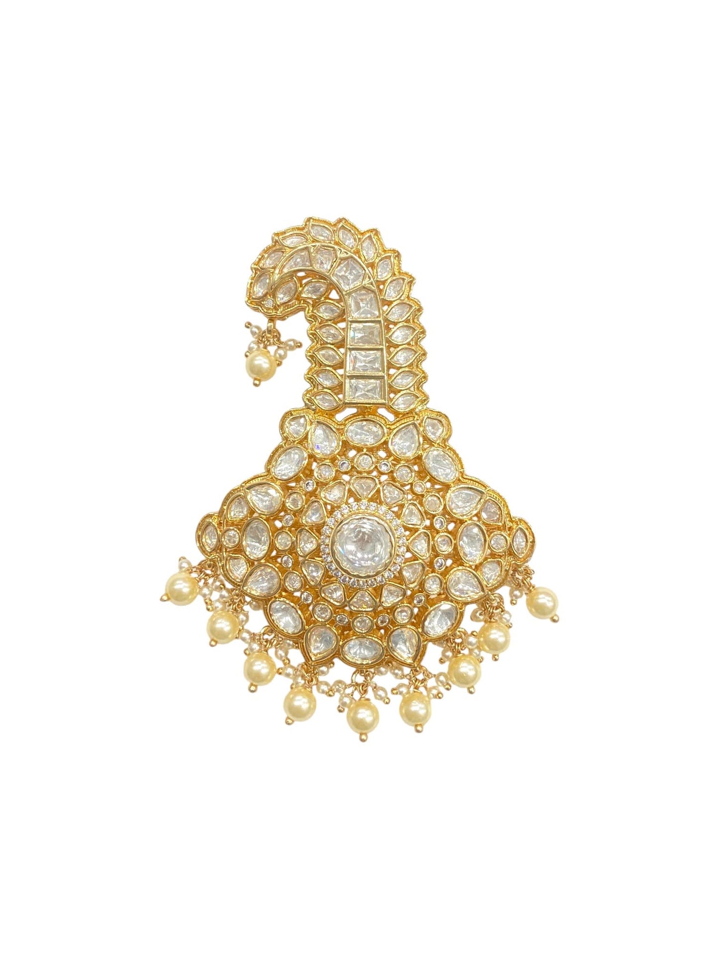 Sirini Traditional Glorious Flower Pearl Hanging Pagdi Wedding Safa Kalgi