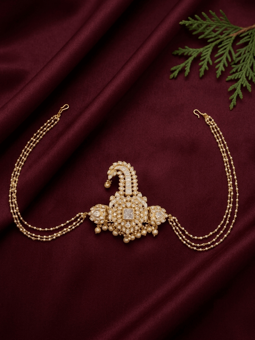 Sirni Royal Paisley Kundan Kalangi