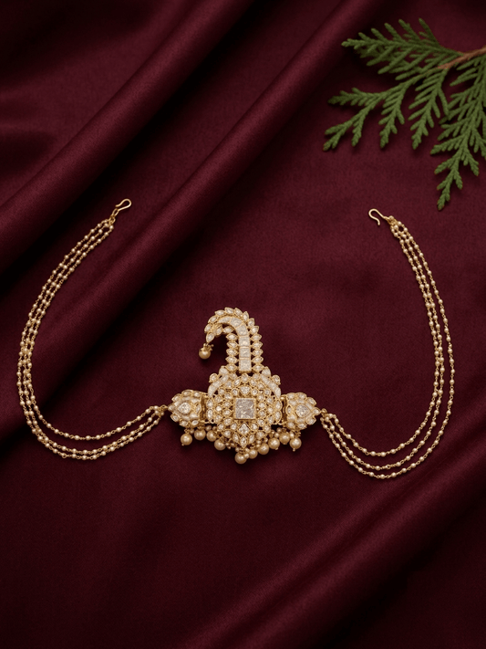 Sirni Royal Paisley Kundan Kalangi