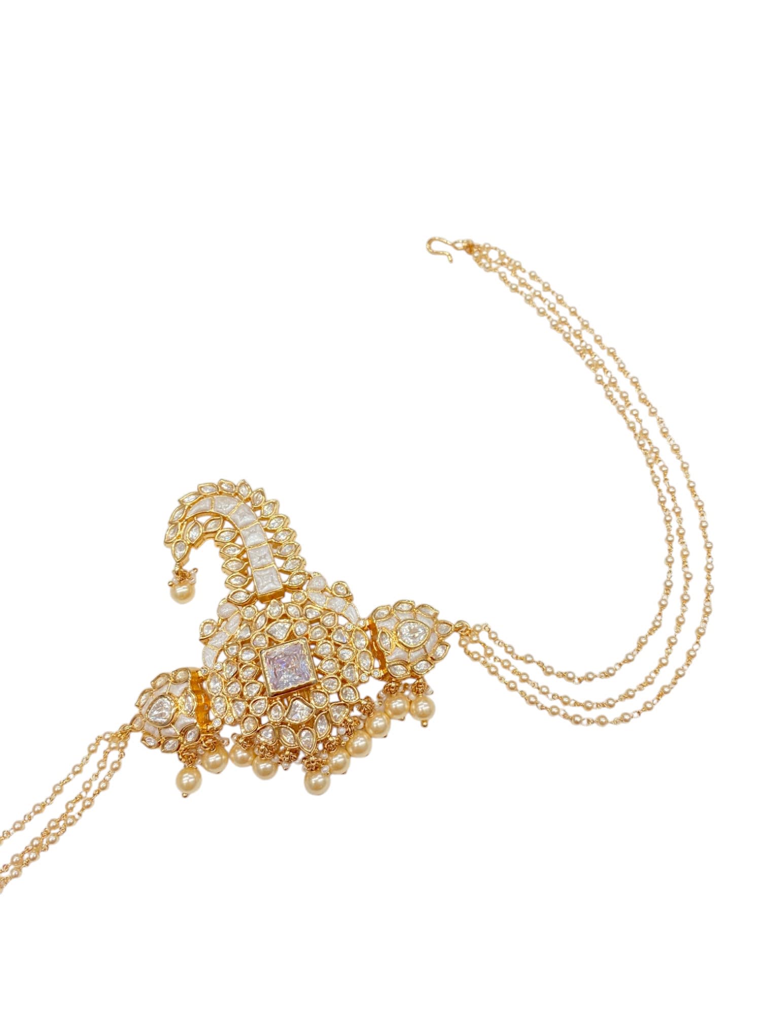 Sirni Royal Paisley Kundan Kalangi