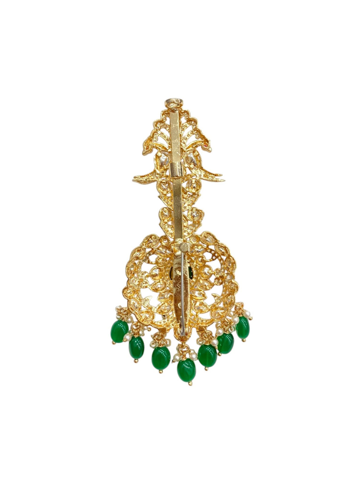 Sirini Royal Emerald Peacock Polki Kalgi