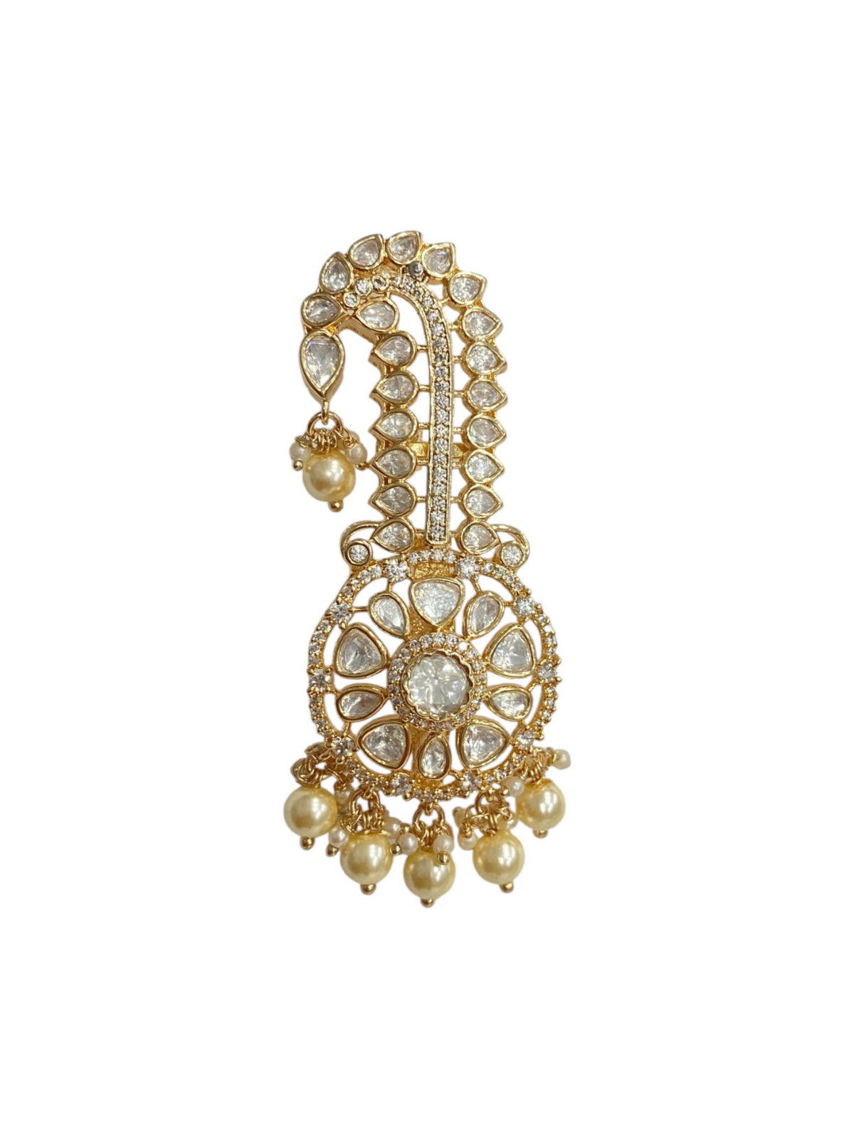 Sirini Royal Kundan Petal With Pearl Hanging Kalgi
