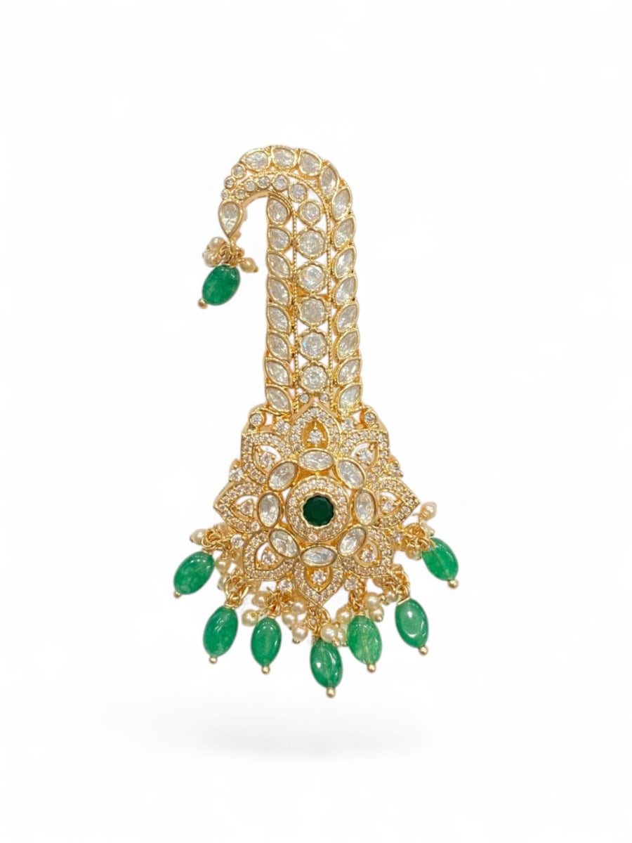 Traditional Emerald Stone Studded Kalangi - detail