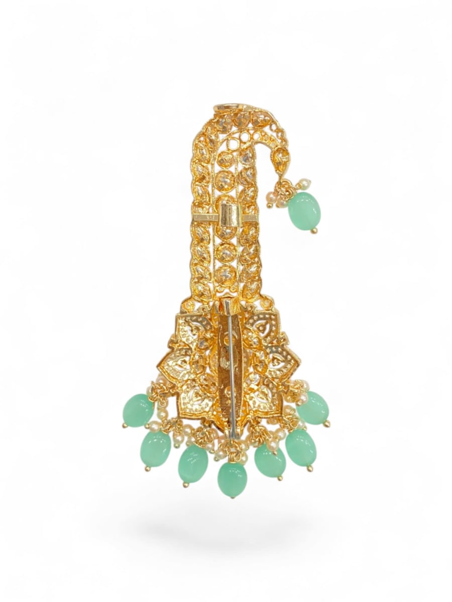 Traditional Mint Stone Studded Kalangi - detail