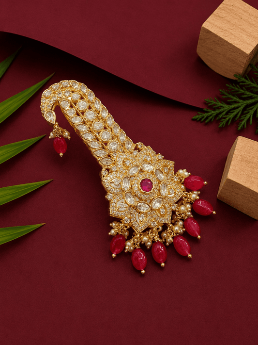 Traditional Ruby Stone Studded Kalangi
