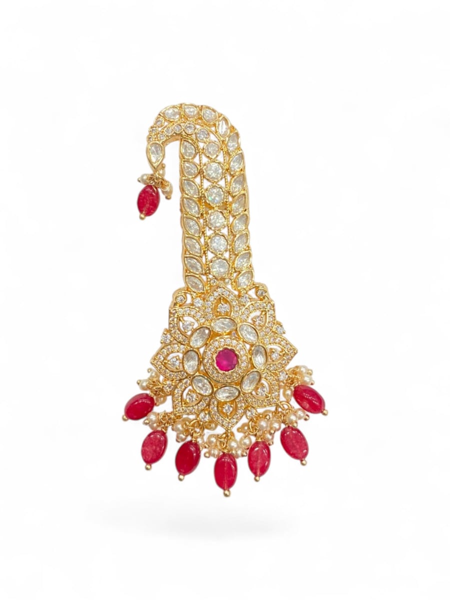 Traditional Ruby Stone Studded Kalangi - detail