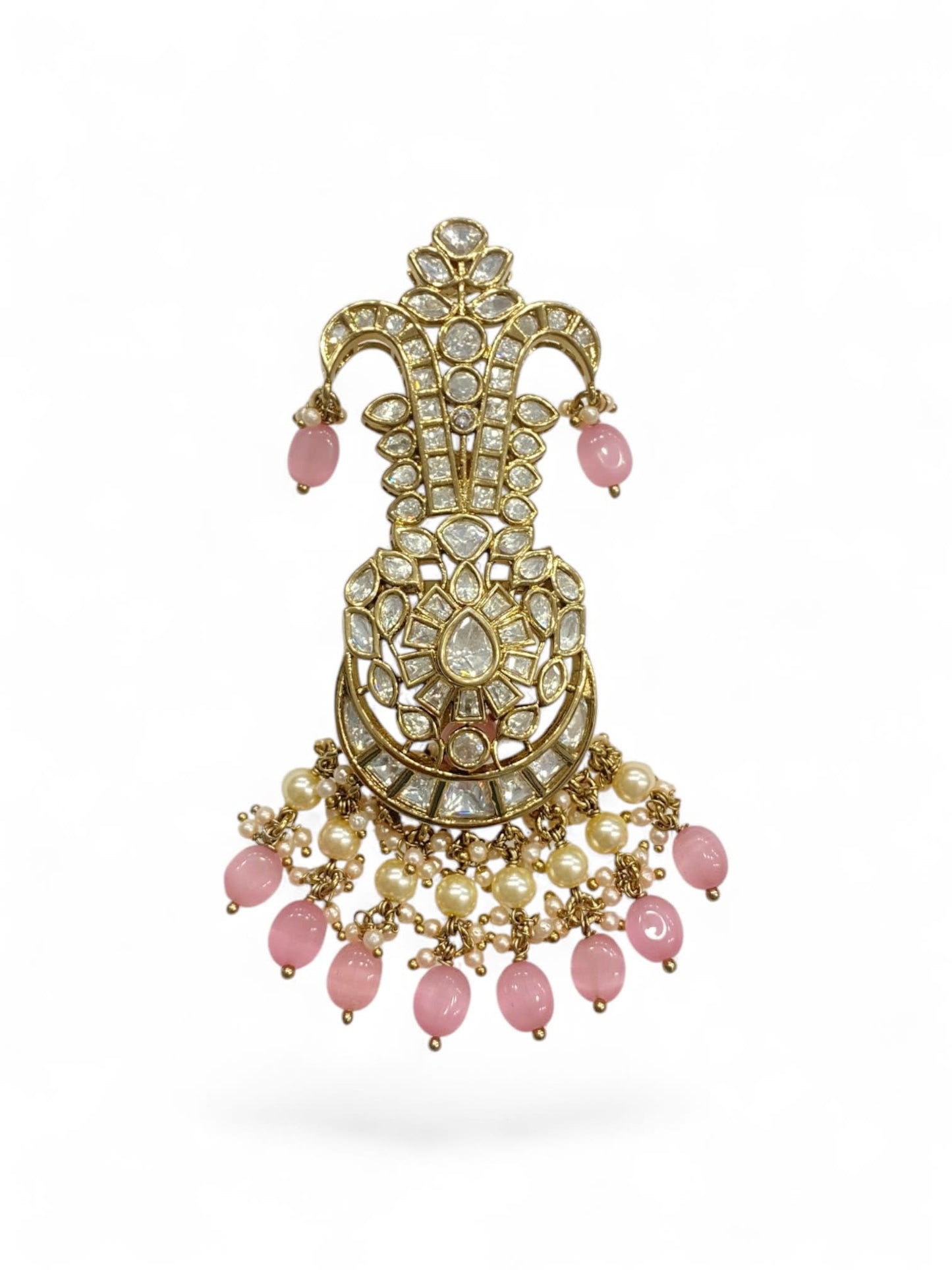 Sirini Blush Royale Kalgi Antique Gold Finish