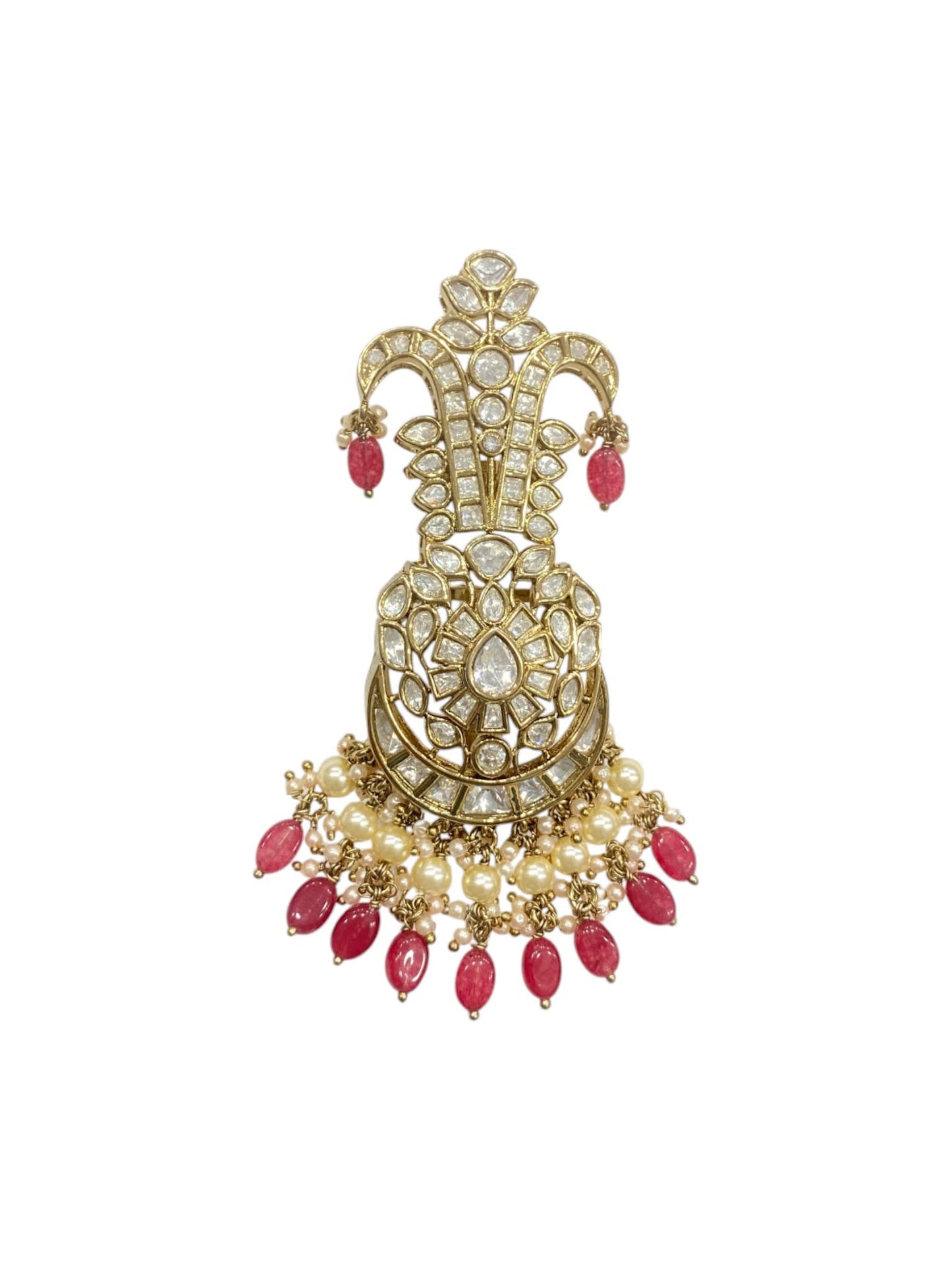 Sirini Shahi Ruby Kalgi | Antique Gold Finish