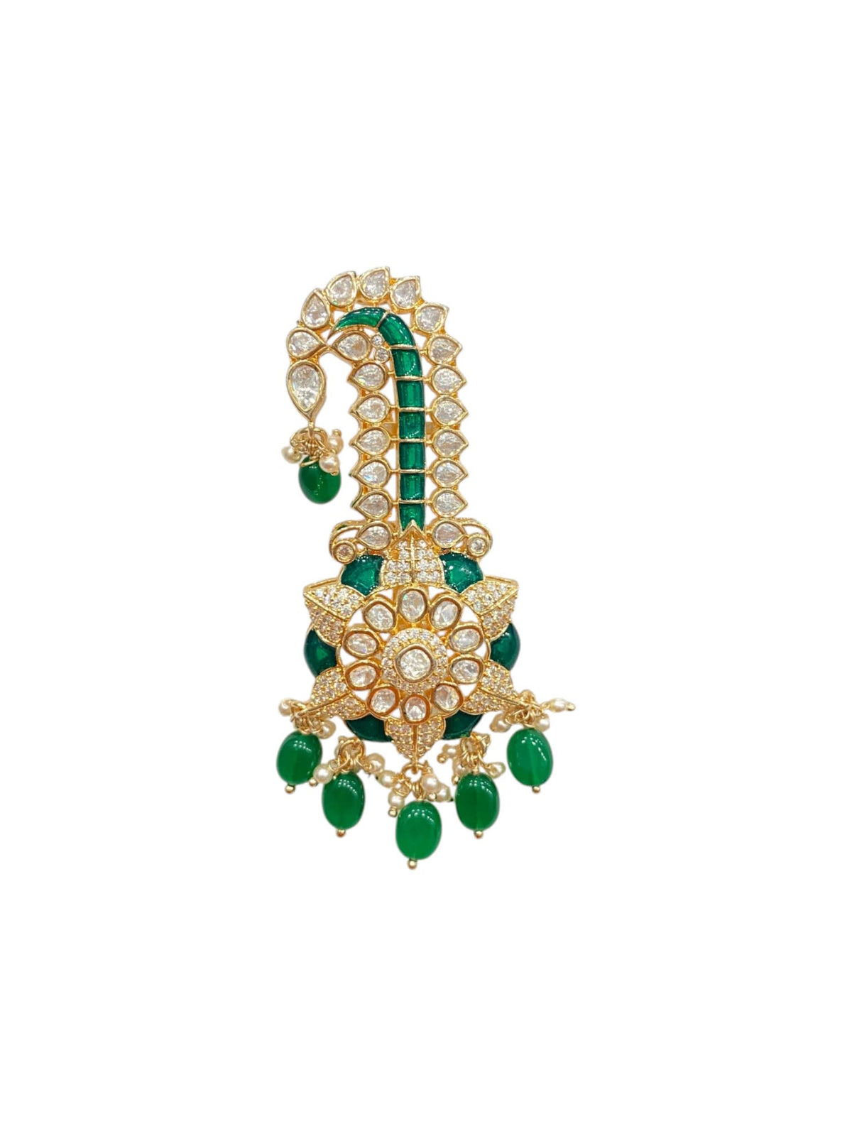 Sirini Emerald Epoxy Polki Kalgi