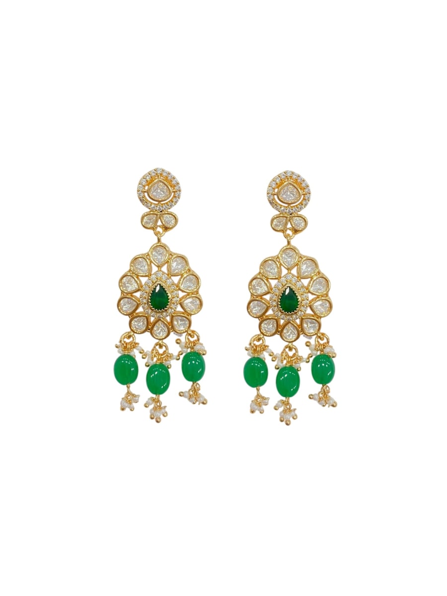 Emerald Kundan Multi-Strand Pearl Long Set - detail 3