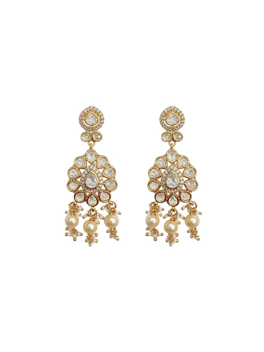 Kundan Multi-Strand Pearl Long Set - detail