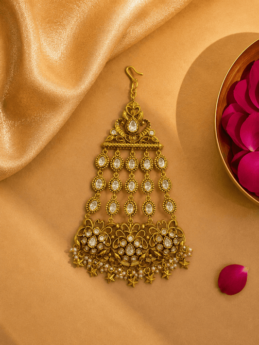 Sirini Floral Vine Emerald Kundan Passa