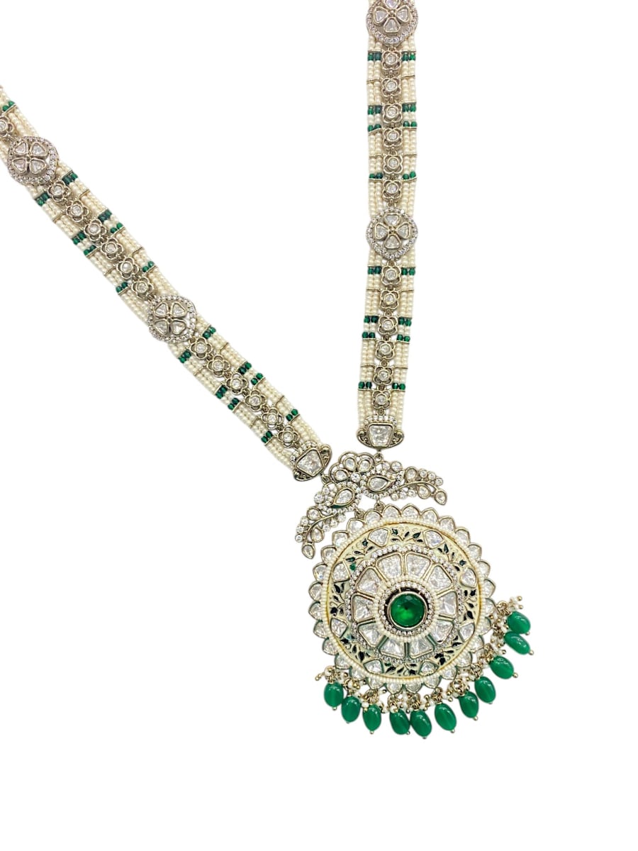 Emerald Maharani Haar | Mehendi Finish - detail 2