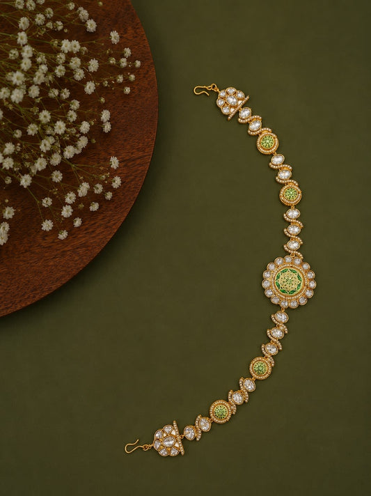 Sirini Kundan And Green Meenakari Sheeshphool