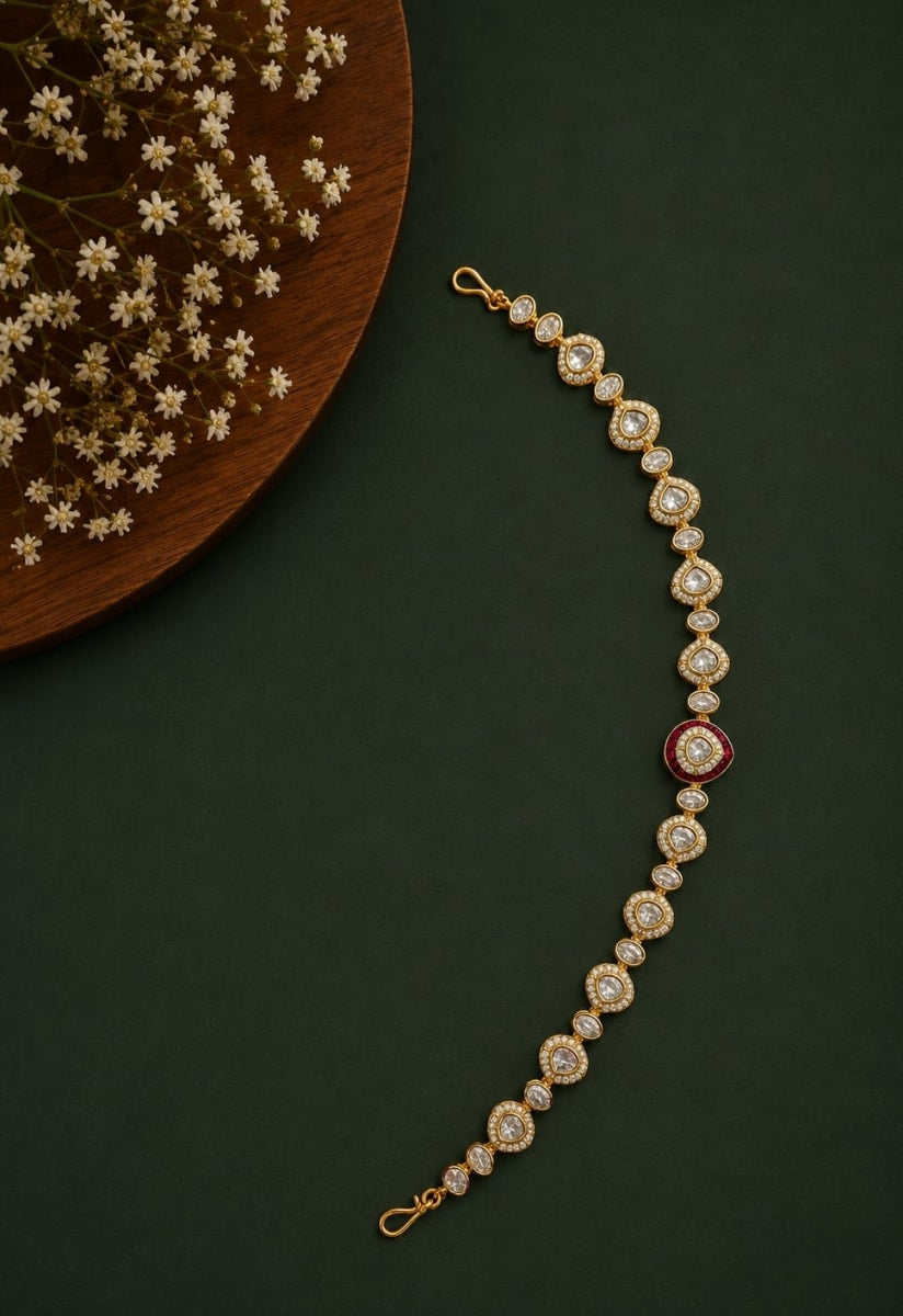 Ruby Meenakari Polki Sheesh Patti