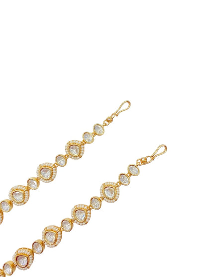 Ruby Meenakari Polki Sheesh Patti - Ruby Polki Kundan Sheeshphool by Sirini Jewellery, Festive wear - detail