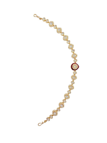 Ruby Meenakari Polki Sheesh Patti - Ruby Polki Kundan Sheeshphool by Sirini Jewellery, Festive wear - detail