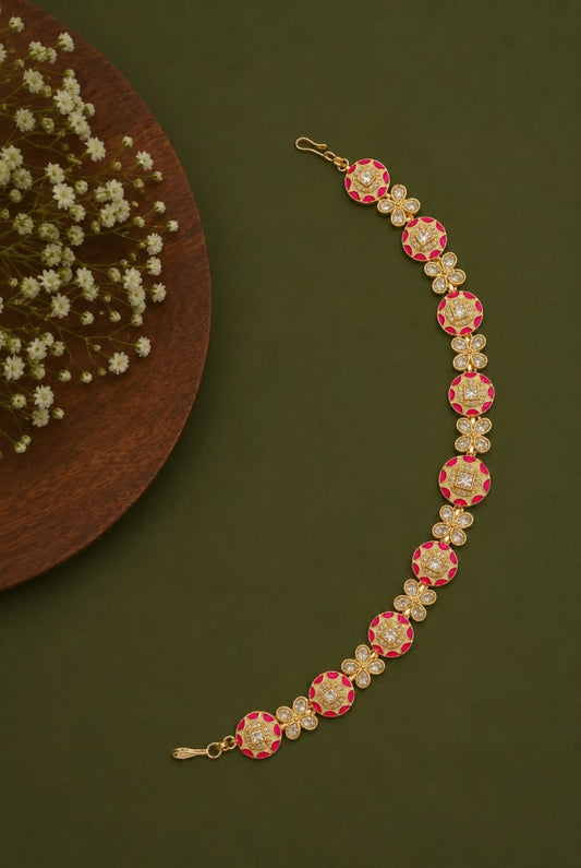 Ruby Meenakari Polki Sheesh Patti