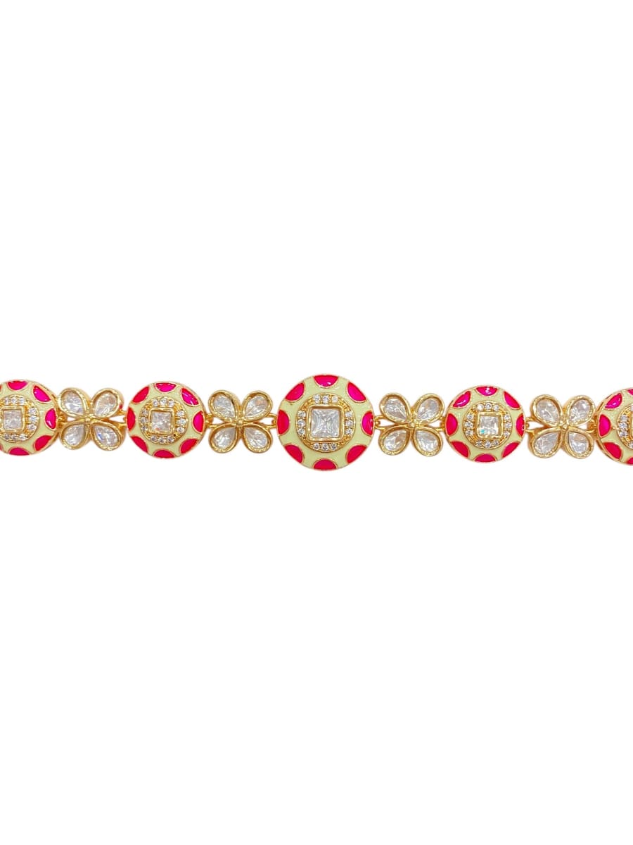 Ruby Meenakari Polki Sheesh Patti - detail