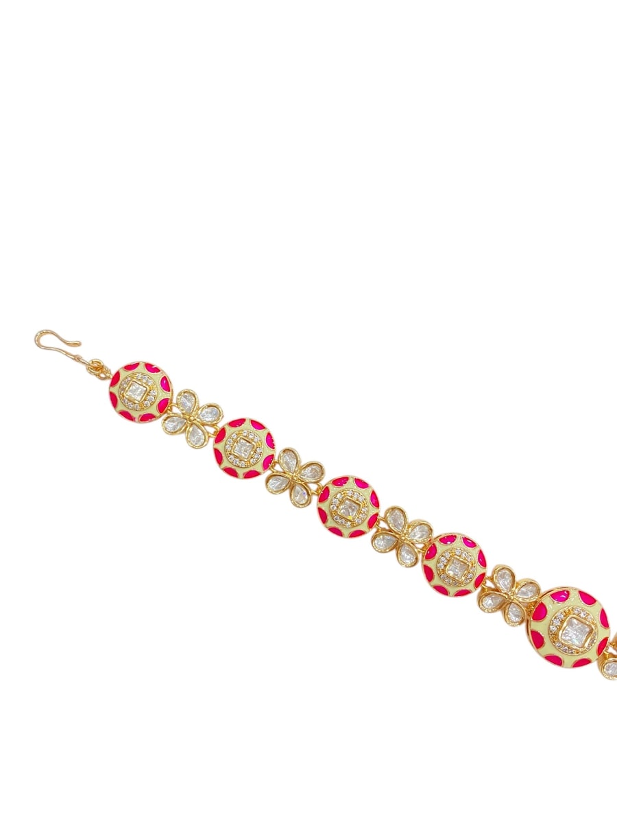 Ruby Meenakari Polki Sheesh Patti - detail