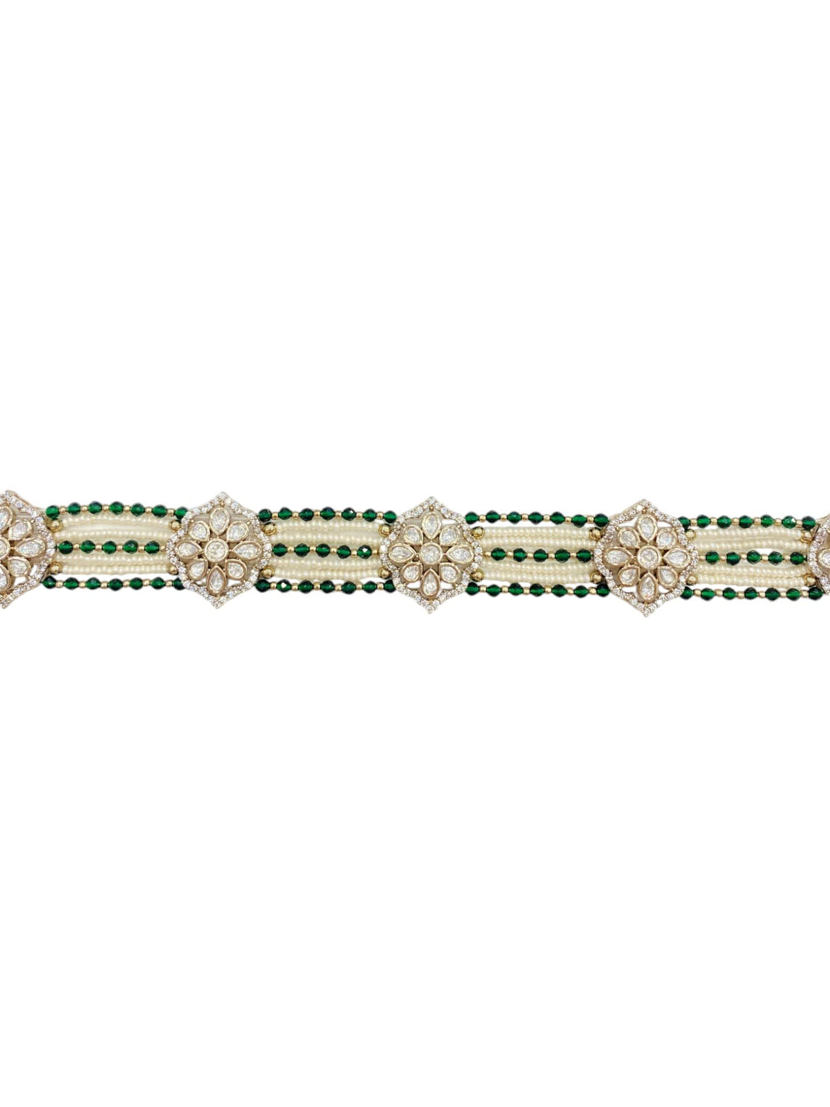 Emerald Pearl Polki Sheesh Patti