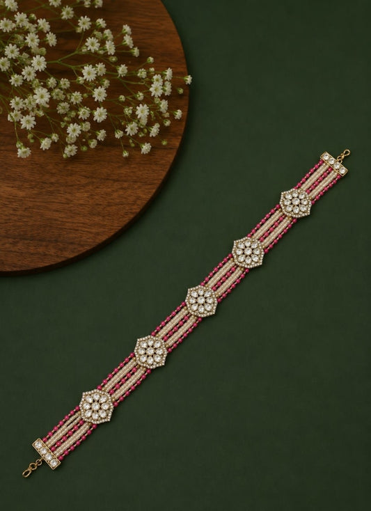 Ruby Pearl Polki Sheesh Patti | Mehendi Finish