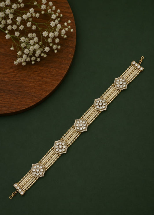 Royal Pearl Polki Sheesh Patti | Mehendi Finish