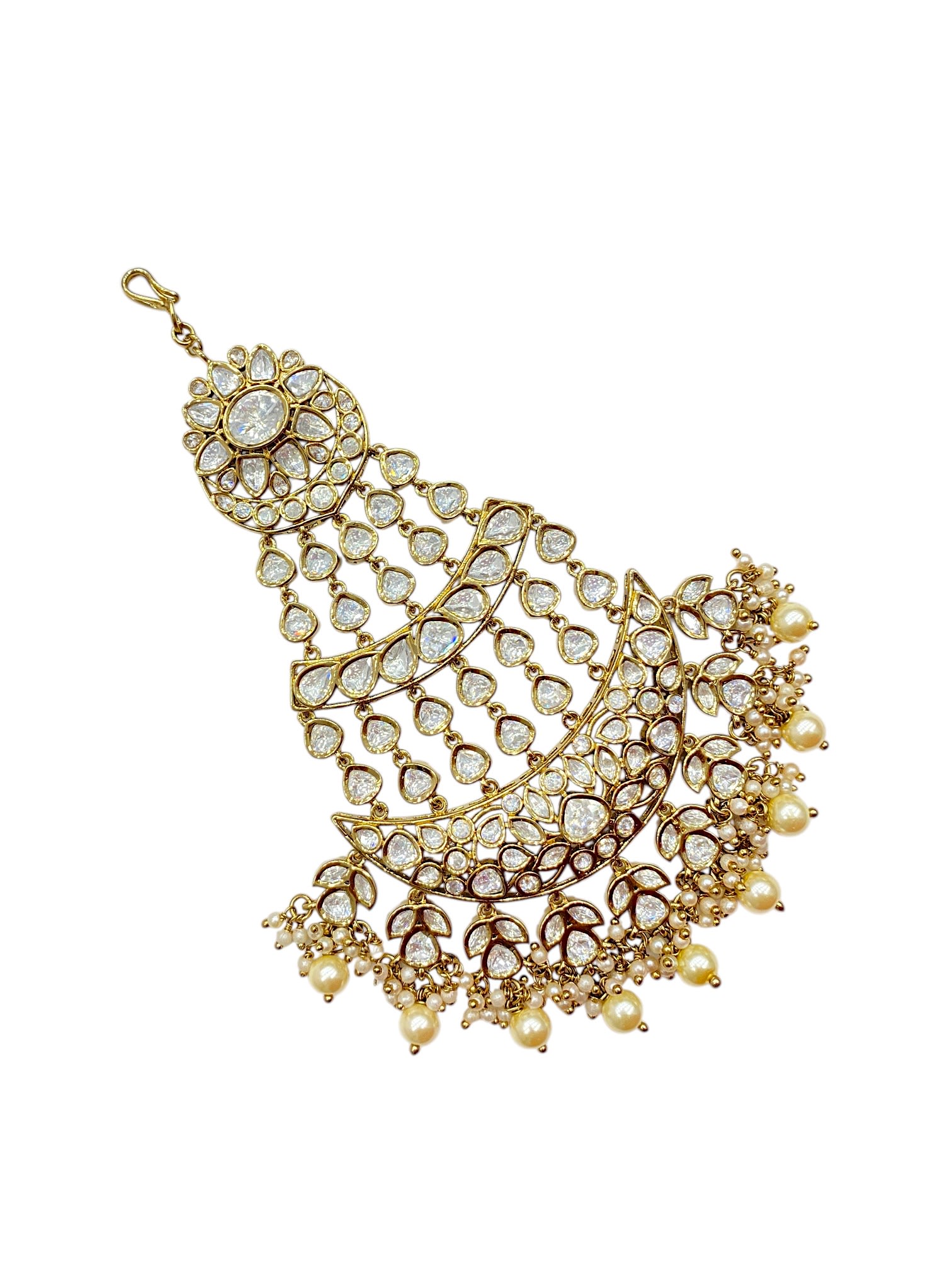 Sirini Women's Handcrafted Pearl Kundan Passa