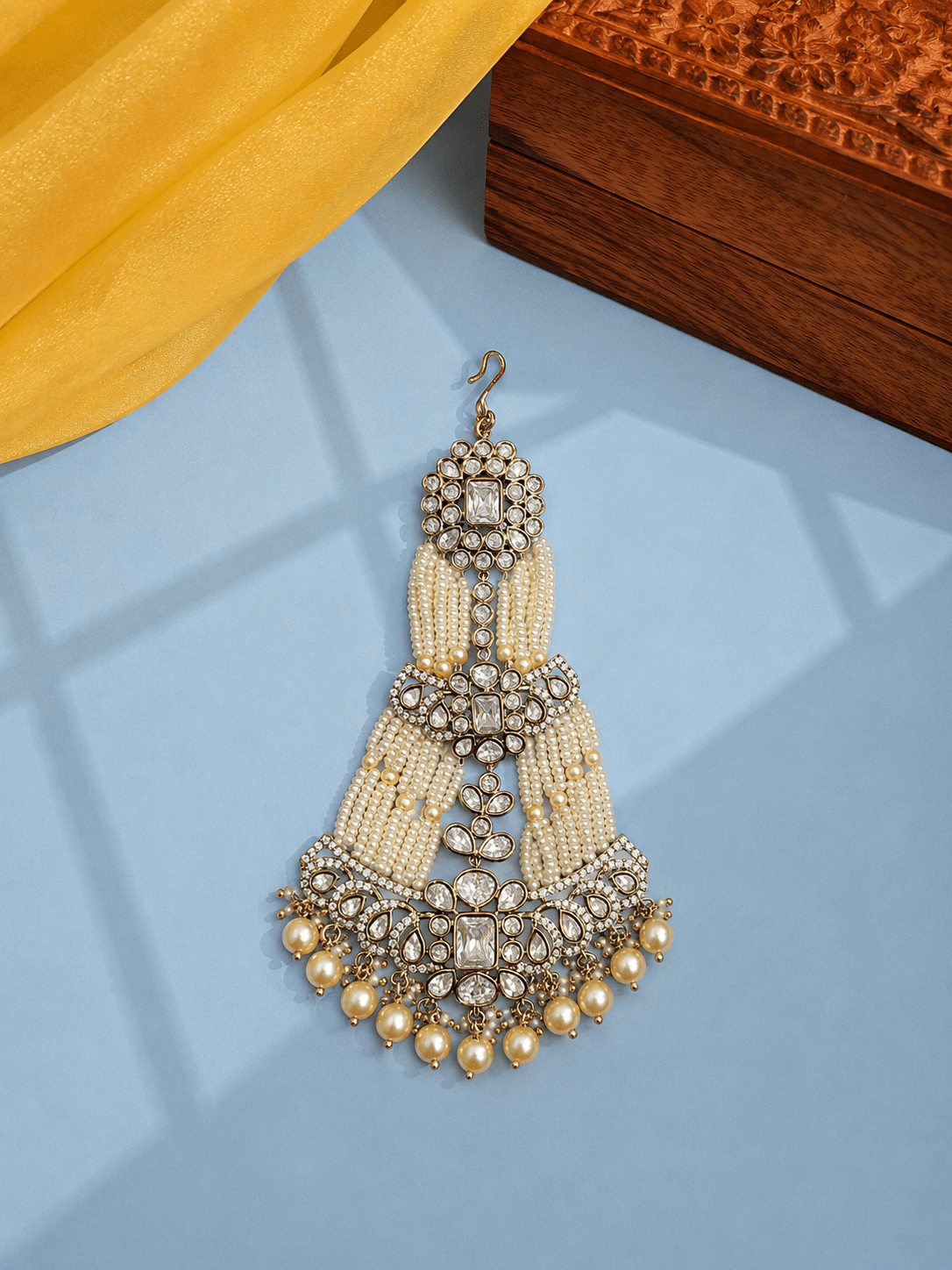 Eid Noor Mehendi Polish Passa - Pearl Bridal Hair Accessory