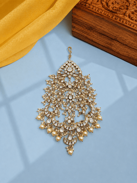 Sirini Mehendi Polish White Polki Passa Eid Special Bridal Hair Accessory