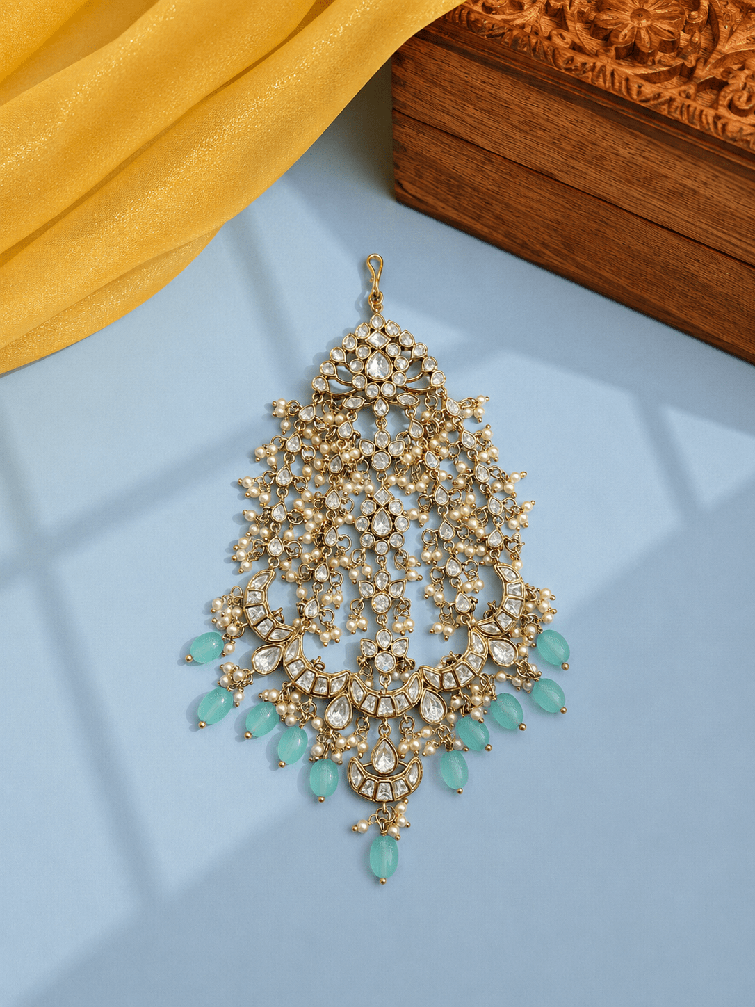 Sirini Mehendi Polish Mint Polki Passa Eid Special Bridal Hair Accessory