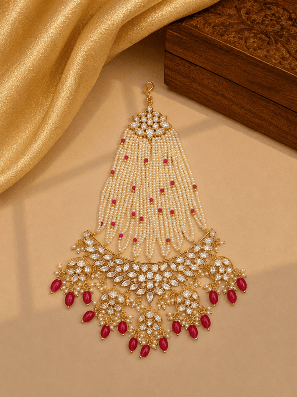 22K Gold-Plated Ruby Polki Passa